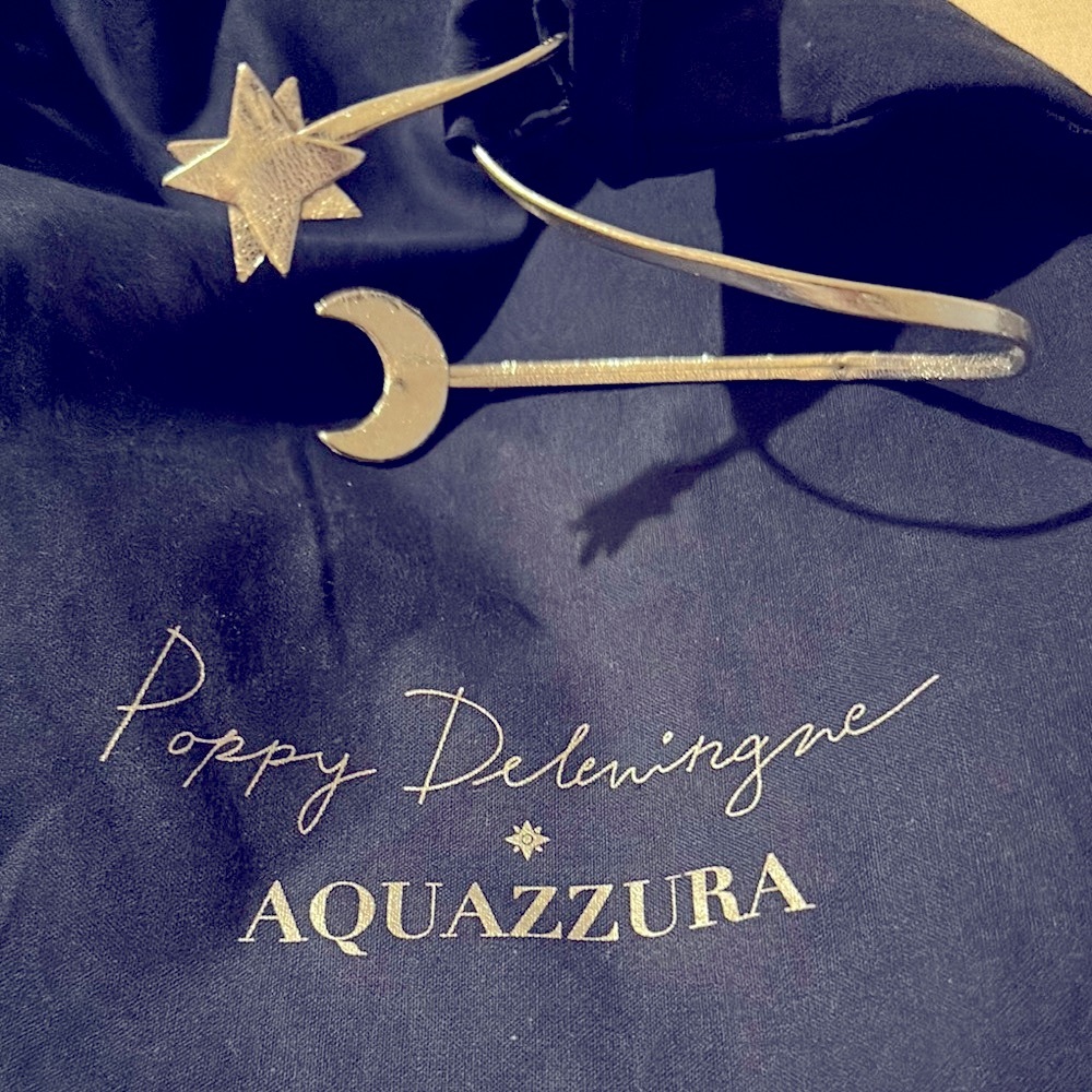 Poppy Delevigne x Aquazzura Ballerina Black Suede Flats